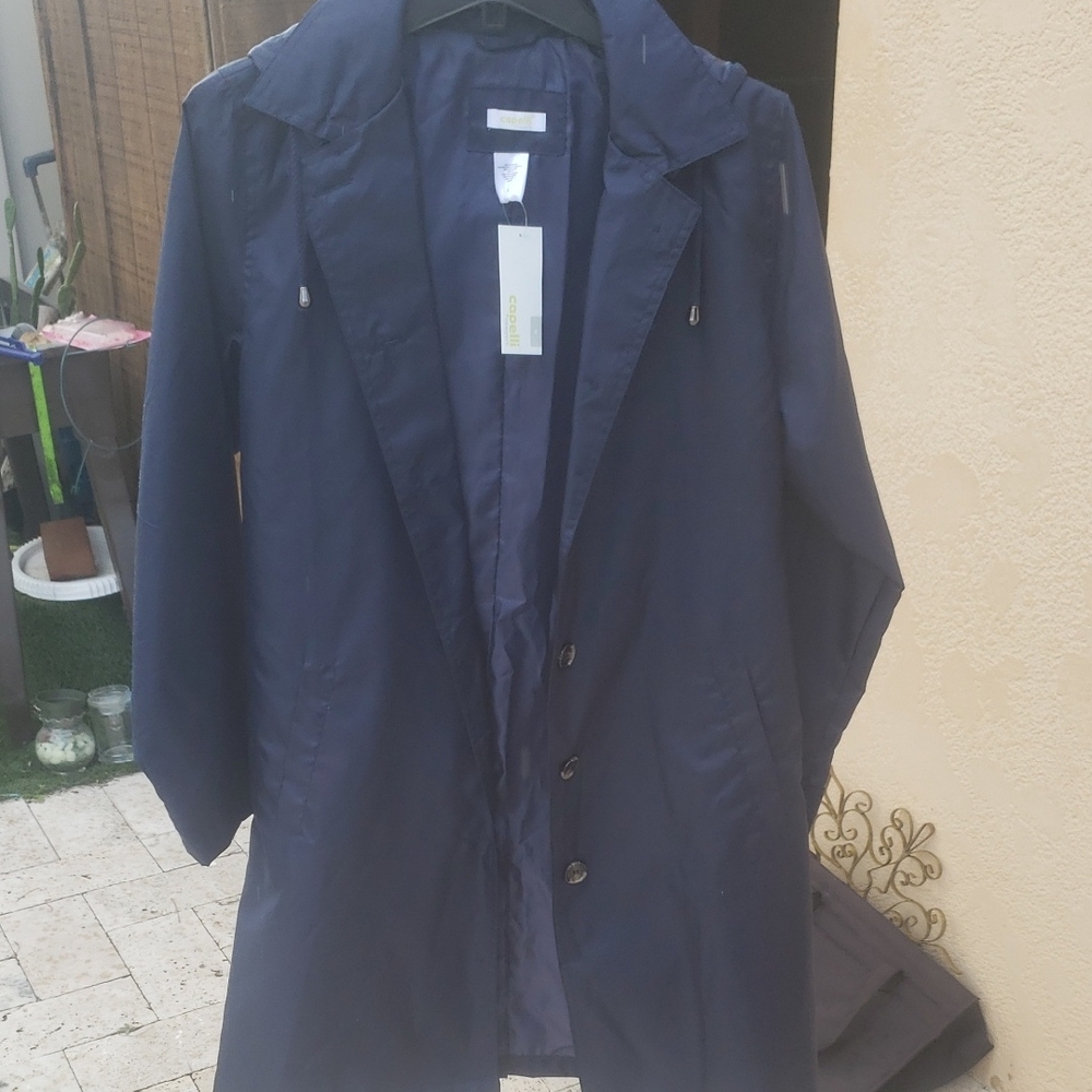 Capelli of New York Women's Dark Blue Raincoat
